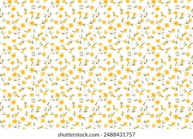 Seamless pattern with flowers on background, floral illustration in modern style.  Floral pattern for invitations, cards, print, gift wrap, manufacturing, textile, fabric.