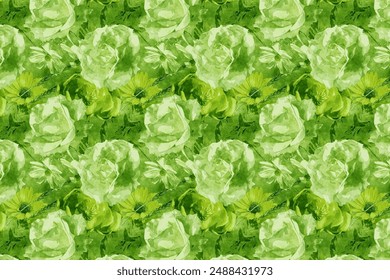 Seamless pattern with flowers on background, floral illustration in modern style.  Floral pattern for invitations, cards, print, gift wrap, manufacturing, textile, fabric.