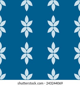 Seamless pattern with flowers on a blue background. Suitable for fabric, wrapping paper, wallpaper. Vector illustration