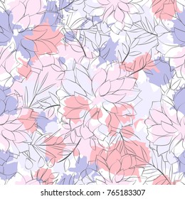 seamless pattern with flowers on a colored background, vector illustration
