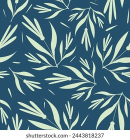 Seamless pattern with flowers on a dark background. Vector graphics