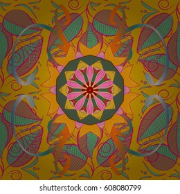Seamless pattern with flowers on motley background. Vector illustration of flowers.