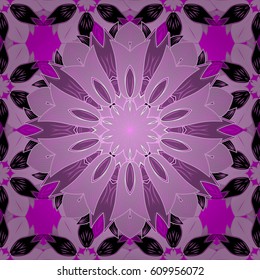 Seamless pattern with flowers on motley background. Vector illustration of flowers.