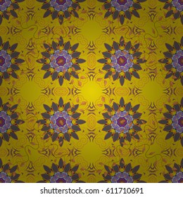 Seamless pattern with flowers on motley background. Vector illustration of flowers.