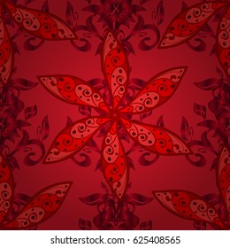 Seamless pattern with flowers on motley background. Vector illustration of red flowers.