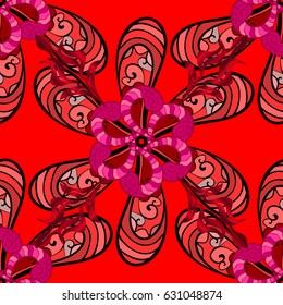 Seamless pattern with flowers on motley background. Vector illustration of flowers.