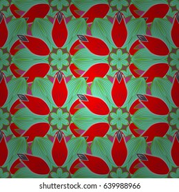 Seamless pattern with flowers on motley background. Vector illustration of blue flowers.