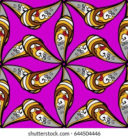 Seamless pattern with flowers on motley background. Vector illustration of blue flowers.