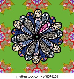 Seamless pattern with flowers on motley background. Vector illustration flowers.