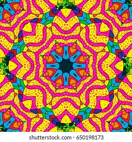 Seamless pattern with flowers on motley background. Vector illustration of flowers.