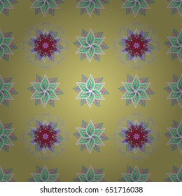 Seamless pattern with flowers on motley background. Vector illustration of flowers.