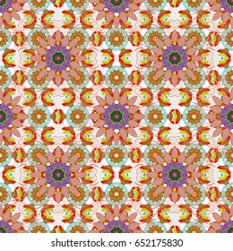 Seamless pattern with flowers on motley background. Vector illustration of flowers.