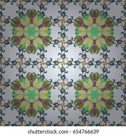 Seamless pattern with flowers on motley background. Vector illustration of flowers.