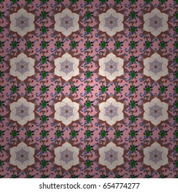 Seamless pattern with flowers on motley background. Vector illustration of flowers.
