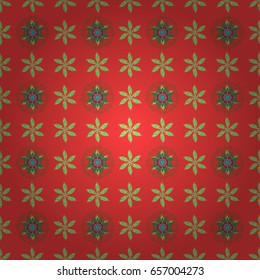 Seamless pattern with flowers on motley background. Vector illustration of flowers.