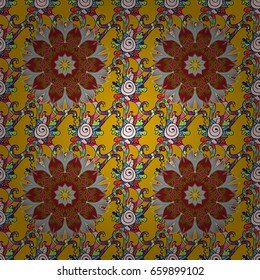 Seamless pattern with flowers on motley background. Vector illustration of flowers.