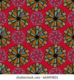 Seamless pattern with flowers on motley background. Vector illustration of flowers.