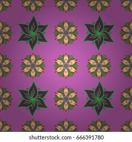 Seamless pattern with flowers on motley background. Vector illustration of flowers.