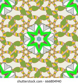 Seamless pattern with flowers on motley background. Vector illustration of flowers.