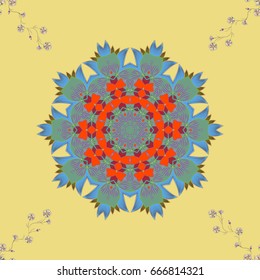 Seamless pattern with flowers on motley background. Vector illustration of flowers.