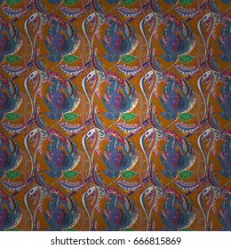 Seamless pattern with flowers on motley background. Vector illustration of flowers.