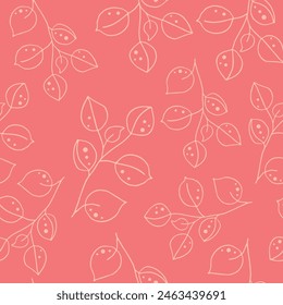 Seamless pattern with flowers on a peach background. Delicate pattern for fabric, packaging, cover, wallpaper. Vector.