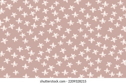 Patrón sin foco con flores sobre fondo rosado. Arte mural de la sala de la enfermera. Ilustración vectorial. Diseño para tarjetas de felicitación, impresiones, postales, tela