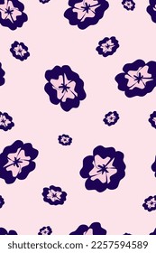 Seamless pattern with flowers on a pink soft background. Floral vector illustration for textile, background, print, wrapping paper.