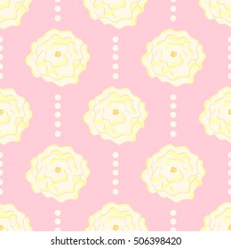 Seamless pattern with flowers on a pink background. 