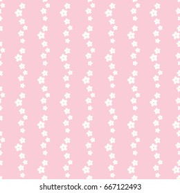 Seamless Pattern of Flowers on Pink Background