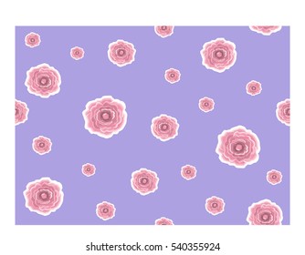 Seamless pattern with flowers on purple background
