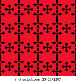 Seamless pattern flowers on red background for wallpaper, fabric, clothing,backdrop,texture, wrapping paper, notebook cover ,curtain,pillow case and stationary.SHOTLISTretro.