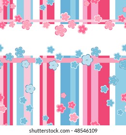 Seamless pattern with flowers on spotted background