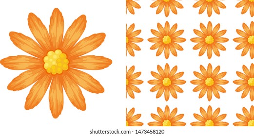 Patrón ininterrumpido de flores en la ilustración blanca