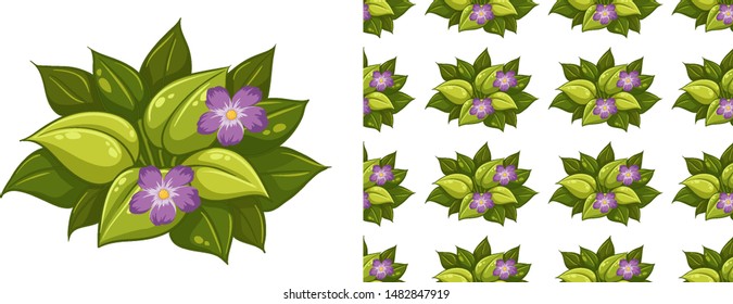 Patrón ininterrumpido de flores en la ilustración blanca