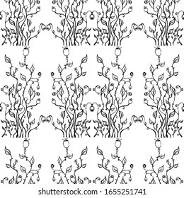 seamless pattern with flowers on white isolated background. vector illustrattion
