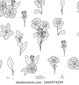 Seamless pattern with flowers on a  white background. 