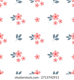Seamless pattern with flowers on a white background. Bed linen, fabric