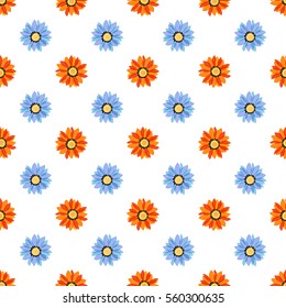 seamless pattern - flowers on the white background