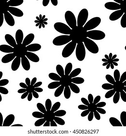 Seamless pattern with flowers. Ornate zentangle texture, endless pattern with abstract flowers. Seamless pattern can be used for wallpaper, pattern fills, web page