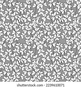 Seamless pattern of flowers Oxalis Violet. Vector stock illustration eps10. Hand drawn.