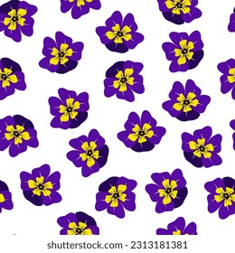 Flores de patrón sin foco Pansies. Fondo de pantalla de Viola.