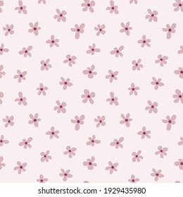 Seamless pattern with flowers in pastel colors.