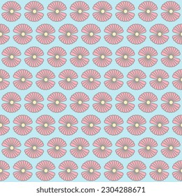 Seamless Pattern flowers pearl in pastel background. Art Design for fabric, tile, wallpaper, interior, wrapping paper, gift, kitchenware. Vector.