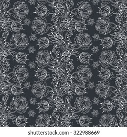 seamless pattern with flowers in persian style. floral vector background