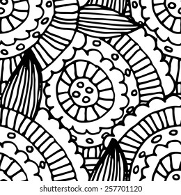 Seamless pattern with flowers and pineapple-6