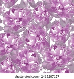 Seamless pattern of flowers with pink blue and orange background. Pink flowers background. Vector illustration of watercolor textured abstract art textile flower design