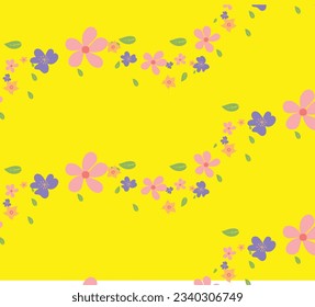 Seamless pattern of flowers with pink. white black , green  blue and orange background. Pink flowers background. textured abstract art textile flower design.Abstract floral seamless pattern. Bright co