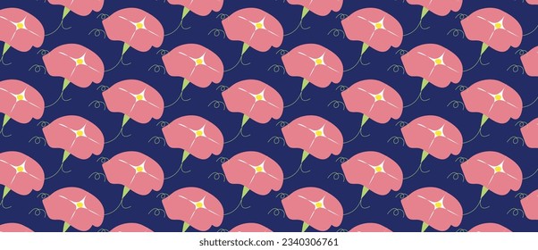 Nahtlose Blumenmuster mit Rosa. weißer schwarzer, grüner, blauer und orangefarbener Hintergrund. rosafarbene Blumen, Hintergrund. strukturierte abstrakte Kunst Stoffflorendesign.Abstrakte florale nahtlose Muster. Helles Co-Co