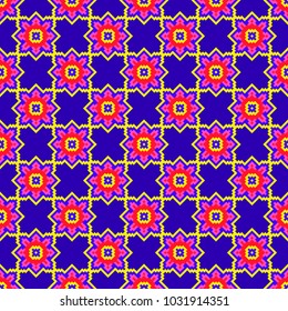 Seamless pattern with flowers from pixels. Background. Texture.